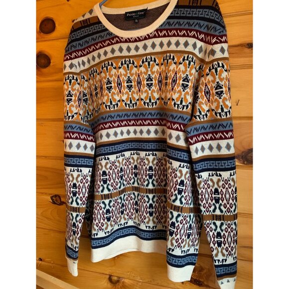 Paisley & Gray Colorful Unique Fit Multicolor Knit Patterned Sweater XXL - Picture 1 of 12